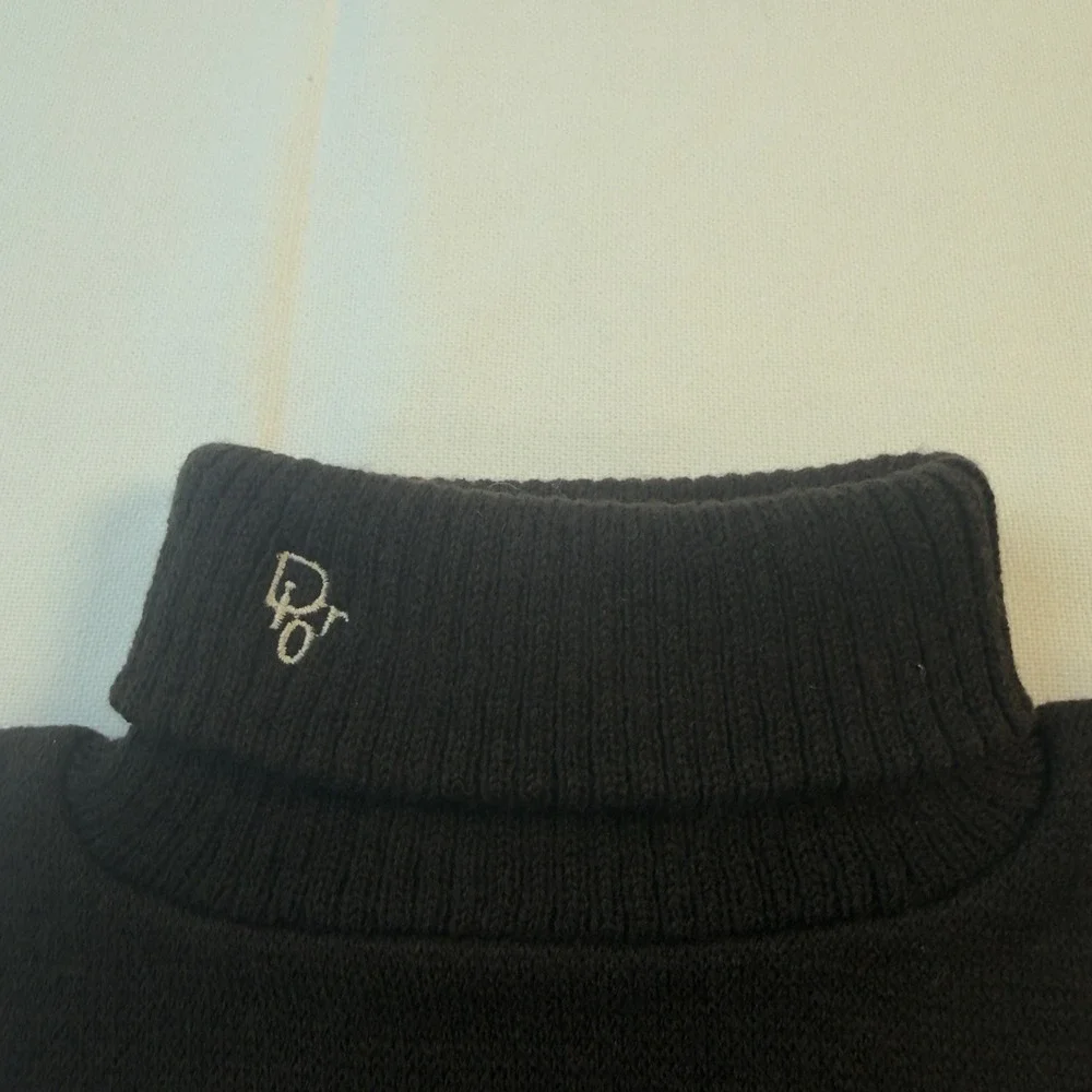 Dior‎ Black Turtleneck Dickie Sweater Neck Warmer 100% Acrylic Vintage